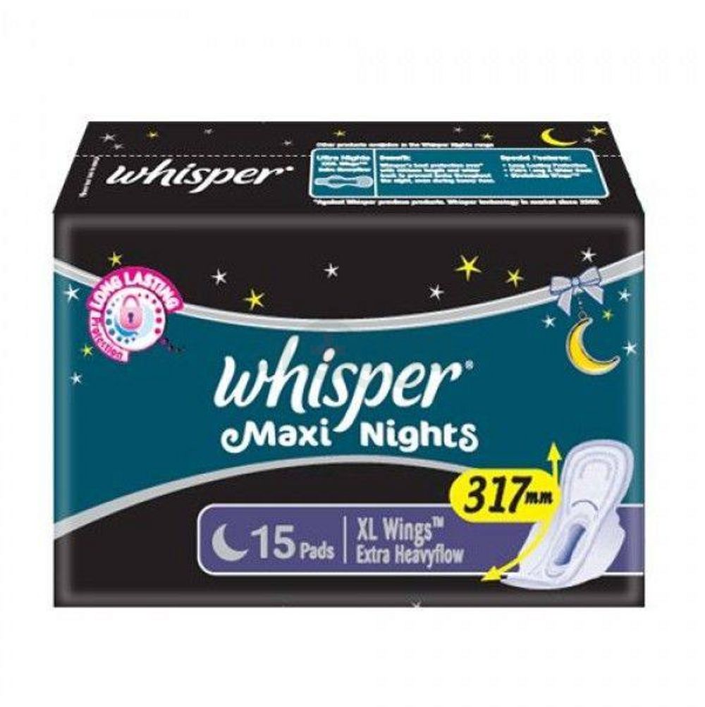 Whisper Maxi Nights Sanitary Napkin (15pcs)