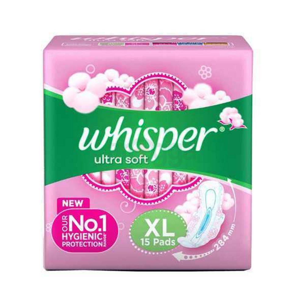 Whisper Ultra Soft Air Fresh XL – 15 Pcs