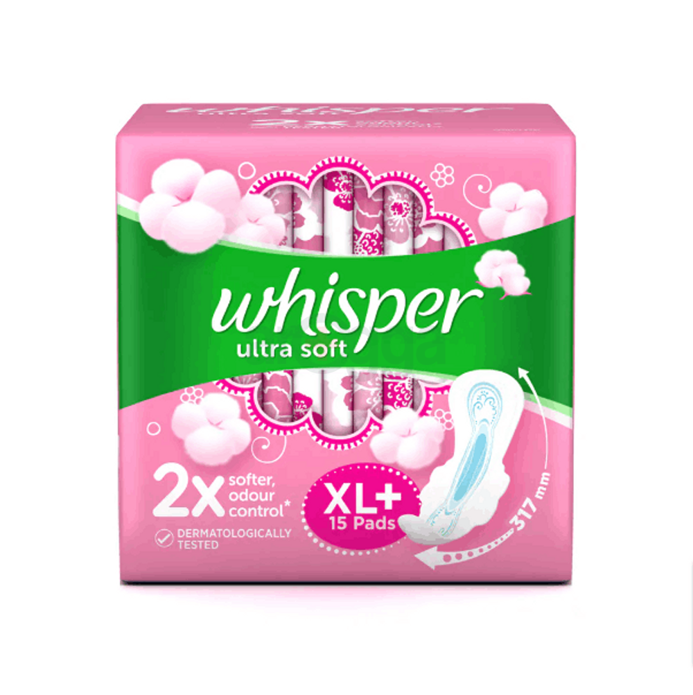 Whisper Ultra Soft Skin love XL + – 15 Pcs