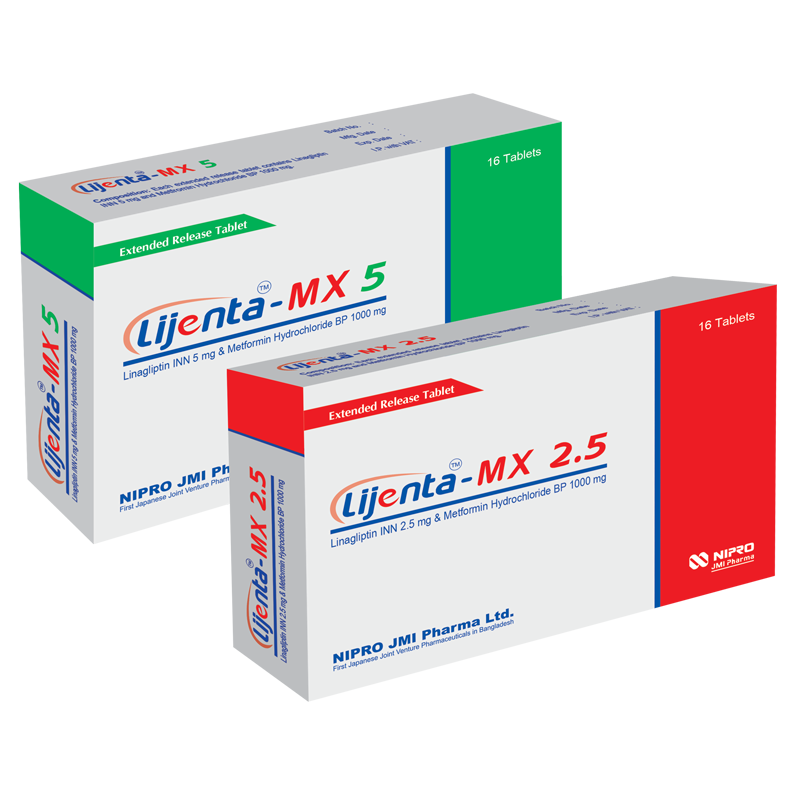 Lijenta-MX Tablet 5 mg+1000 mg